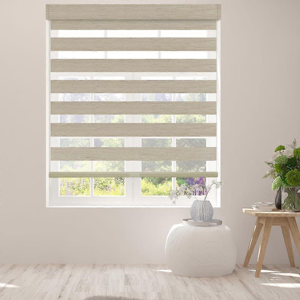 Cordless Zebra Blinds for Windows Dual Layer Light Filtering Day Night Shades UV Protection Gold 36x48