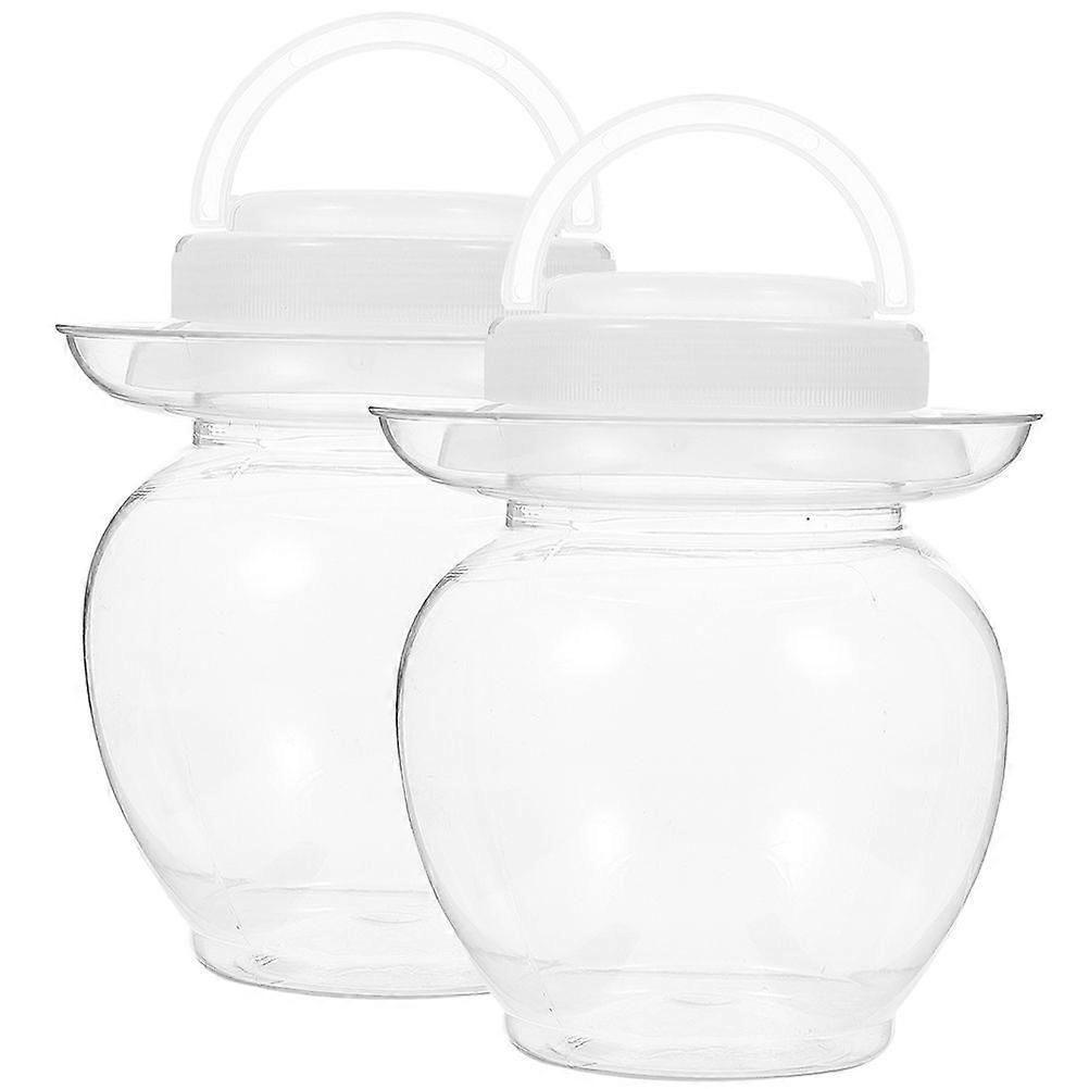 2Pcs Transparent Pickle Jars Multi-function Storage Jars Household Pickle Holders