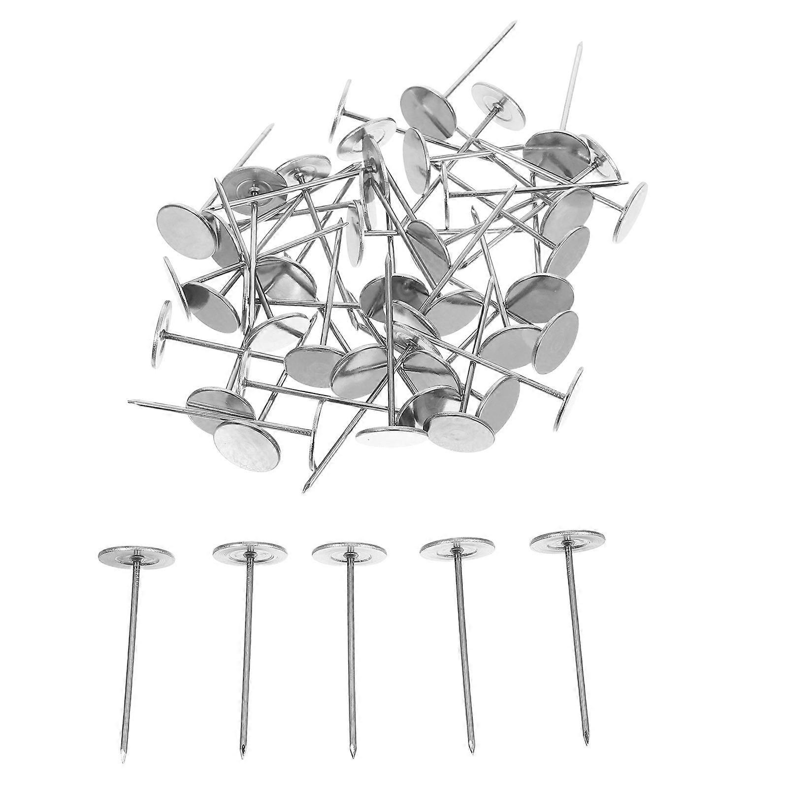 Decorative Silver Tack Nails for Upholstery Use Flat Head 50Pcs Set