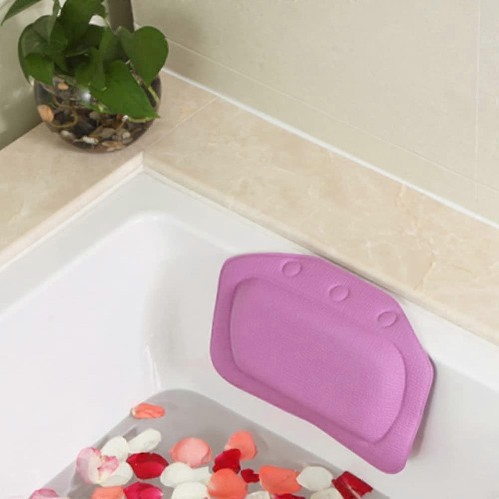 Bathtub Pillow Waterproof PVC Headrest with Ergonomic Neck Support and Secure Suction Cups