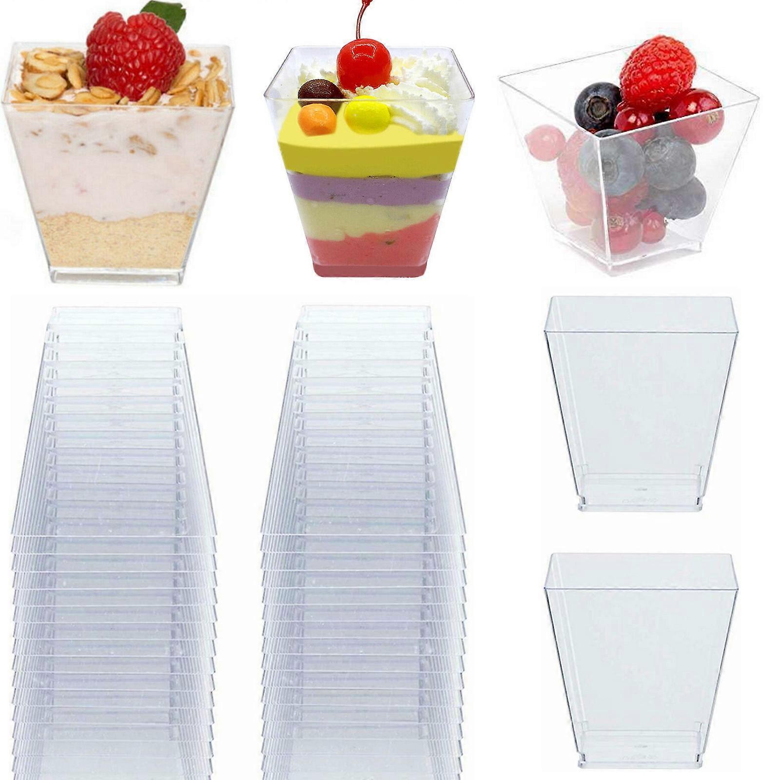 Transparent Disposable Dessert Cup for Containing Use 50Pcs Portion Cups