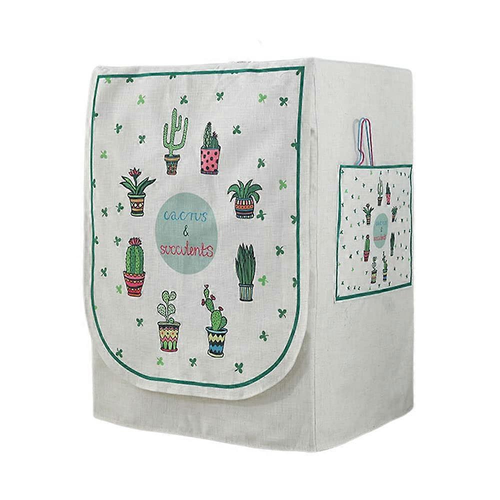 Waterproof Dustproof Front Load Washing Machine Cover with SplashProof Protection, Clover Cactus