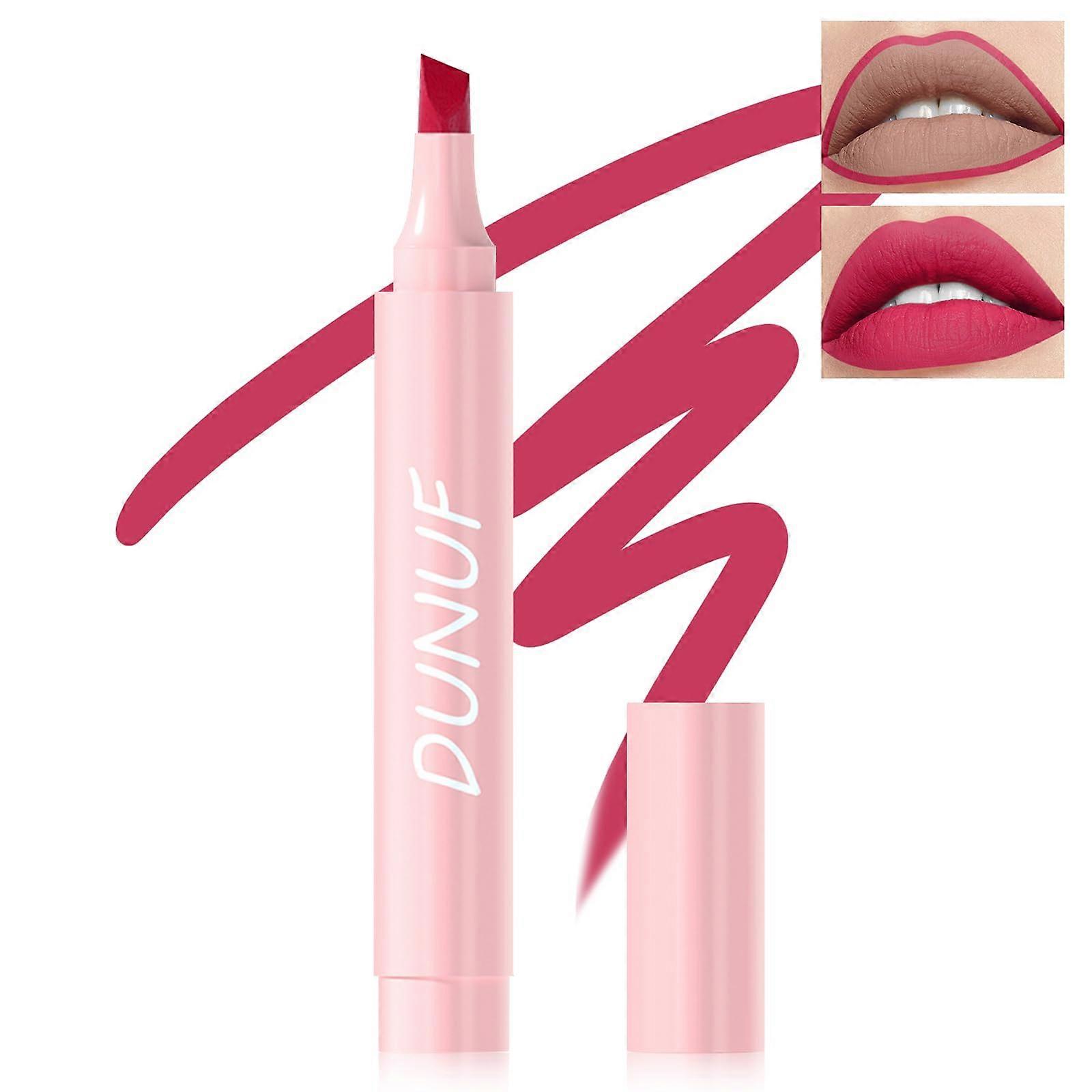 Lip Stain Marker with Precise Chisel Tip, Long Lasting Waterproof Matte Nude Lip Tint Pen