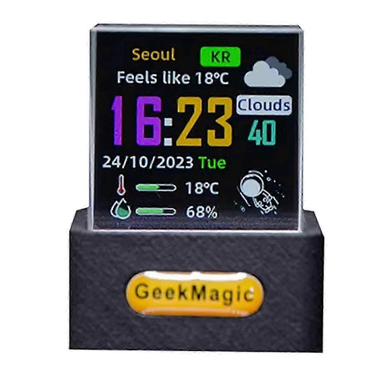 Crystal Cube Photo Display Desktop Smart Digital Clock