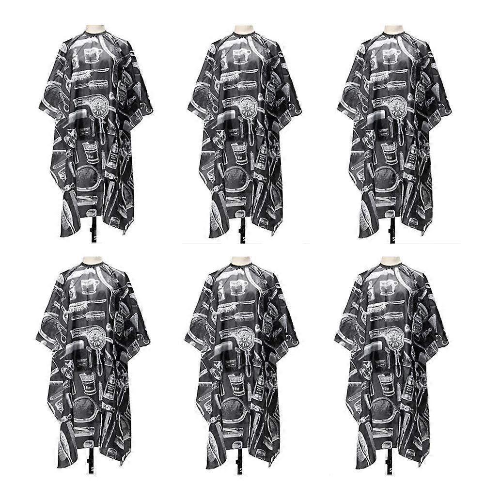 6 Pack Waterproof Hairdressing Cape for Adults with Adjustable Neck Closure and Full Coverage