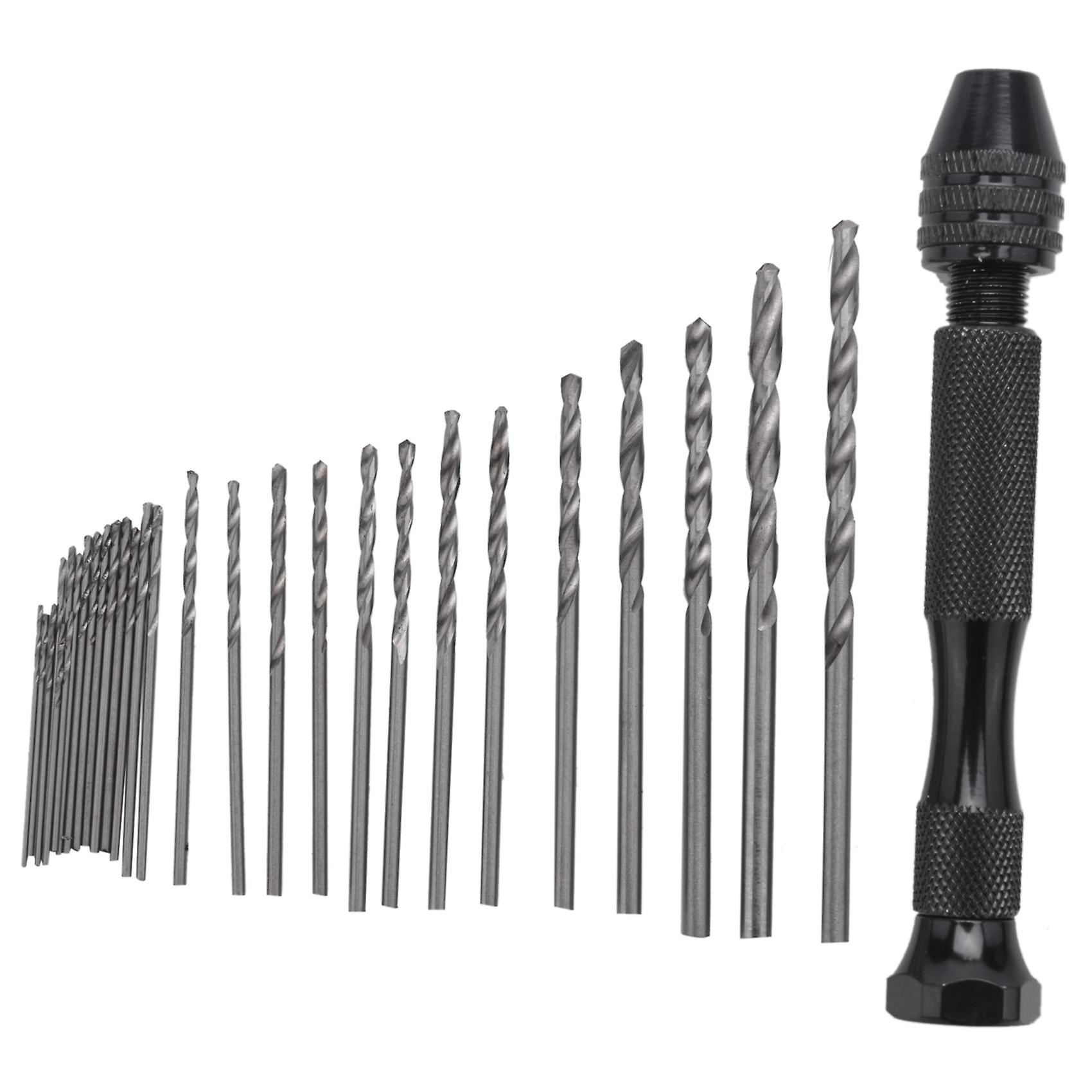 Hand Drill Bits Set 31Pcs Hand Drill Set Pin -Mini Twist Drill Bits For Metal Wood, Delicate Manual