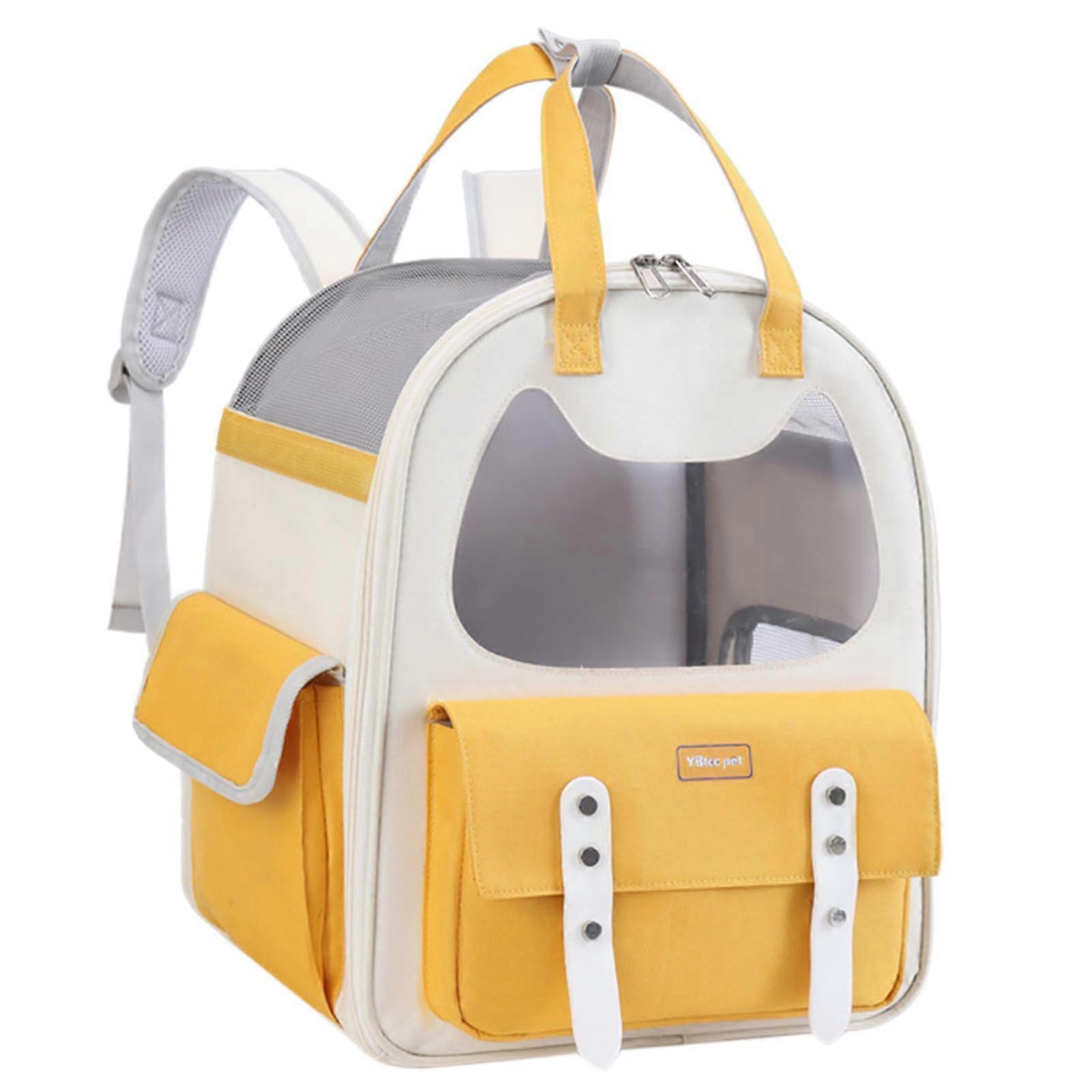 Breathable Cat Carrier Backpack with Foldable Design and Padded Straps for Small Pets Travel