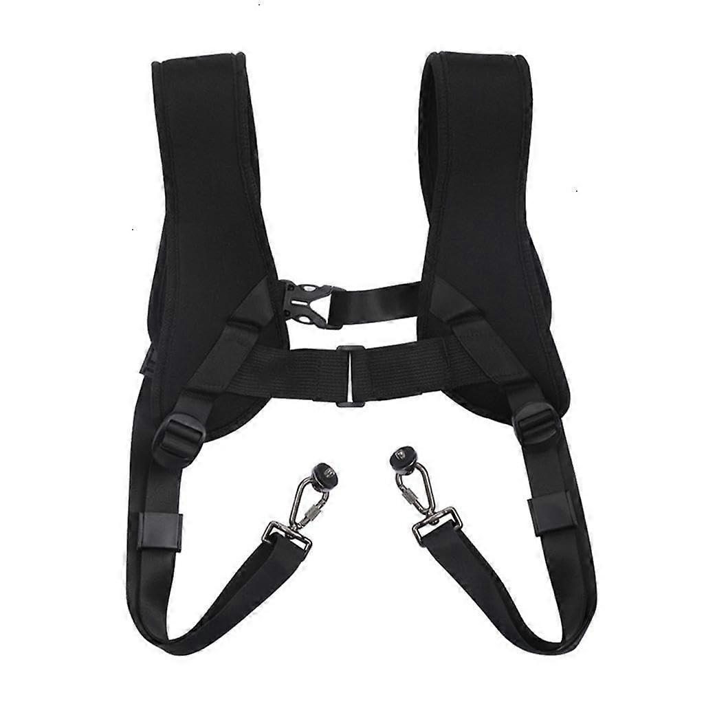 DSLR Camera Shoulder Strap Dual Harness with Quick Release Plates and Ergonomic Padded Support