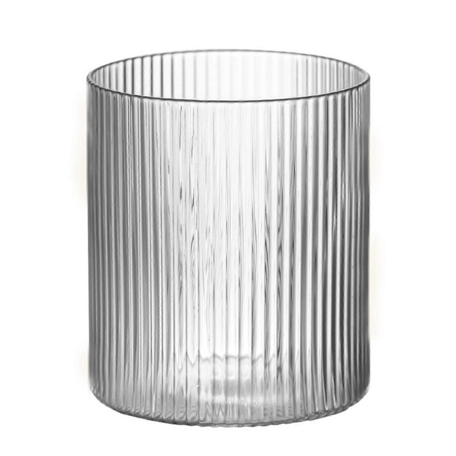 Clear Drinking Cup with Vertical Grain, Stackable Transparent Water Cup for Hot and Cold Drinks