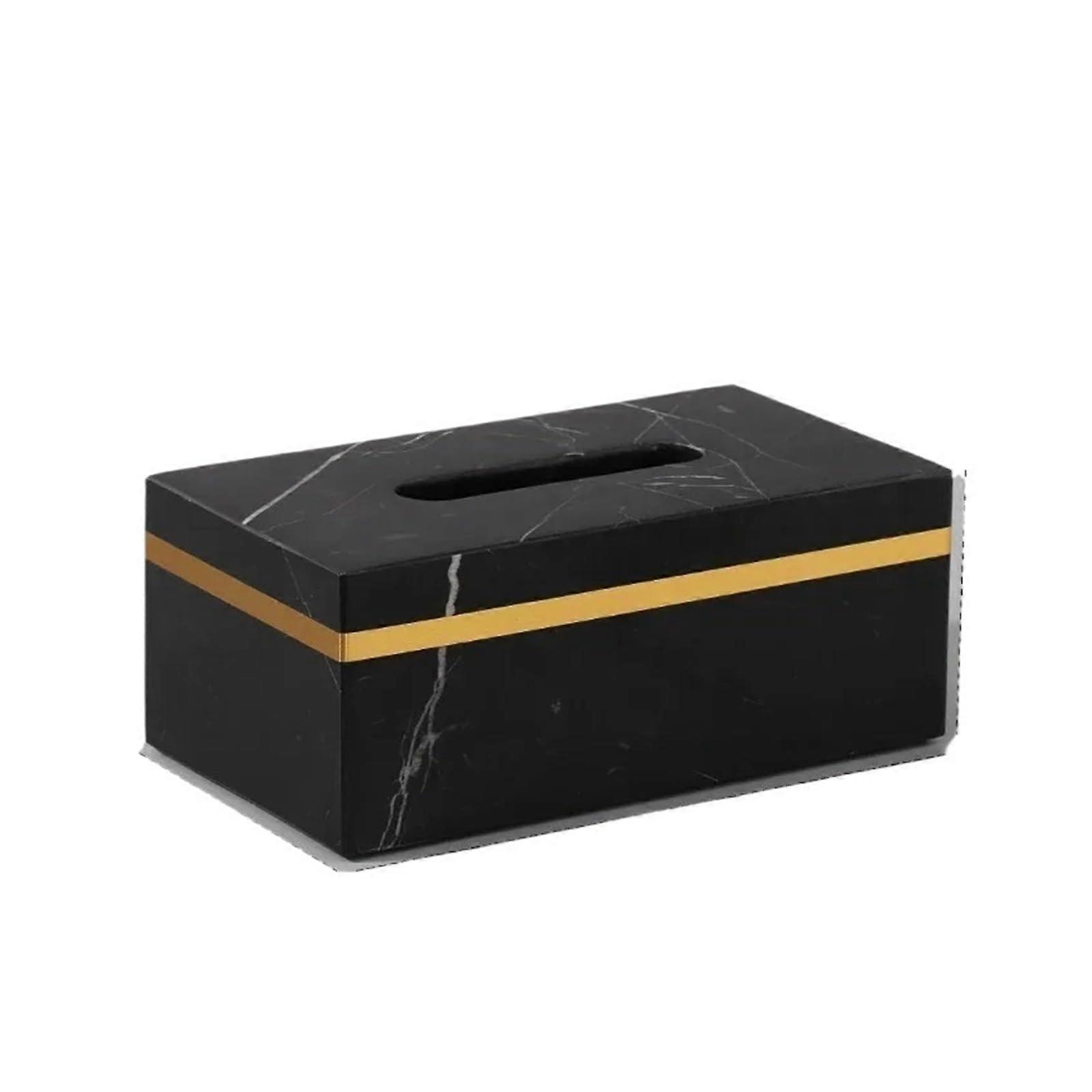 Marble Tissue Box Rectangular Holder with Creative Decorative Design for Home and Hotel Yellow