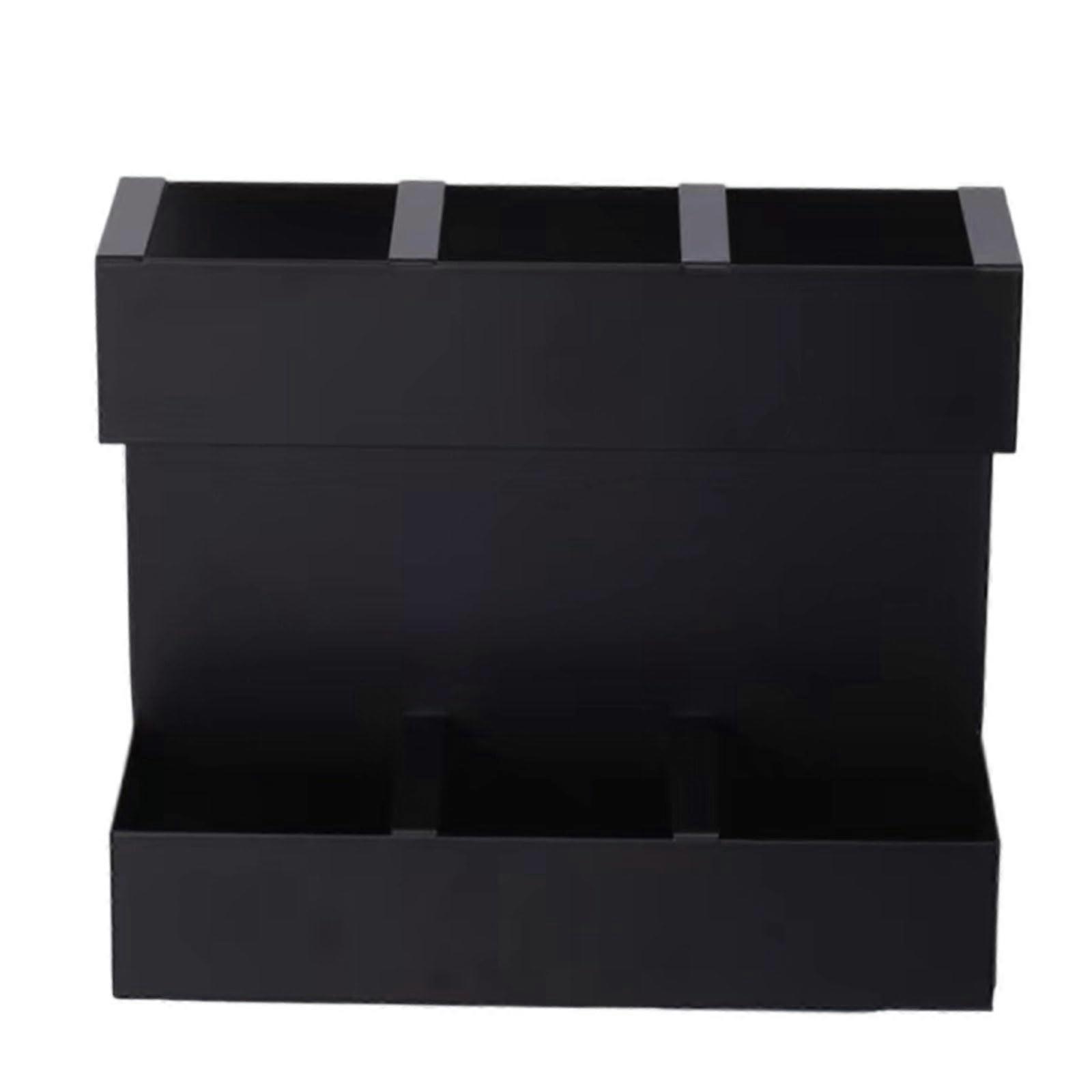 Kitchen Utensil Holder with Triple Compartment Storage, Durable Iron Countertop Organizer, Black