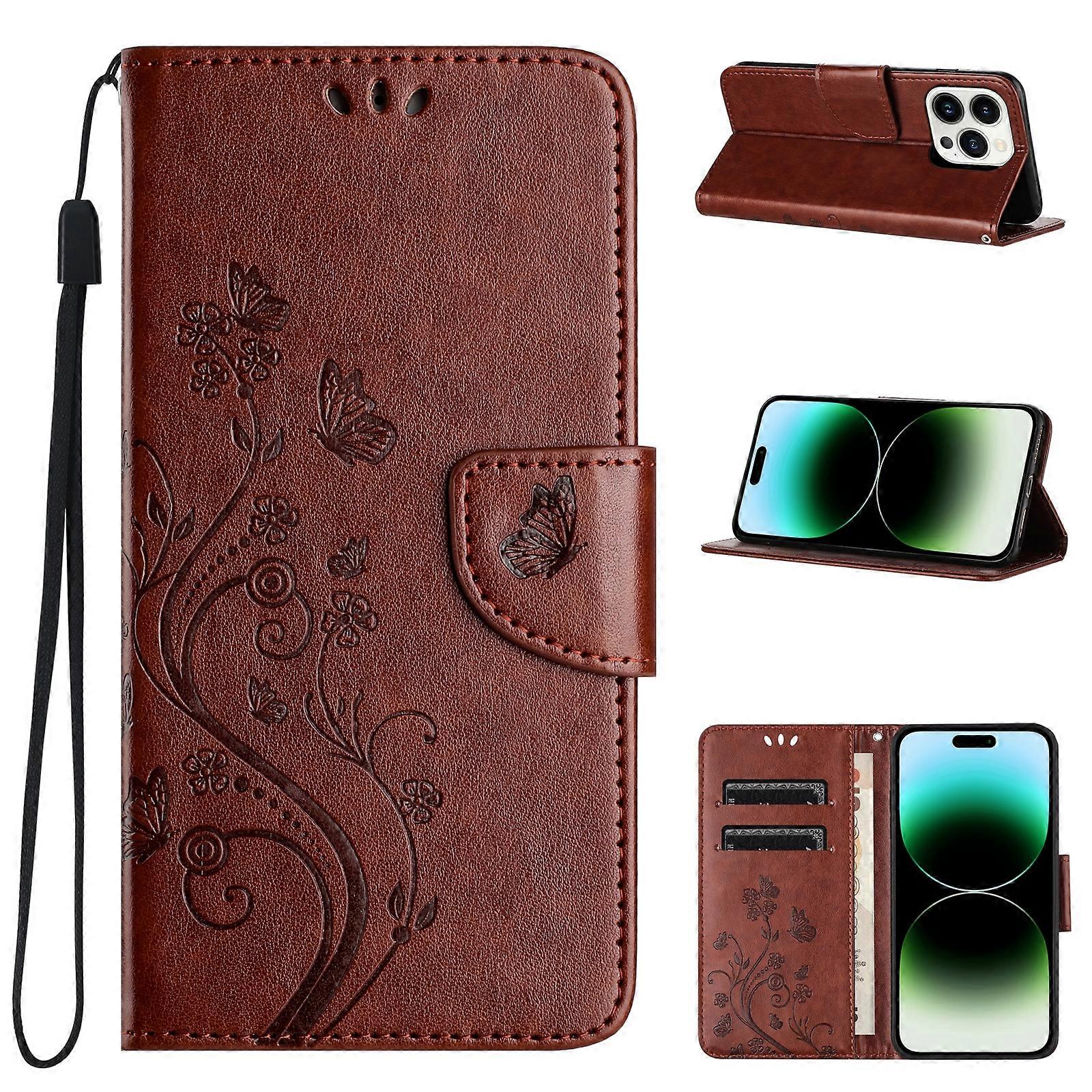 Butterfly Flower Pattern Flip Leather Phone Case