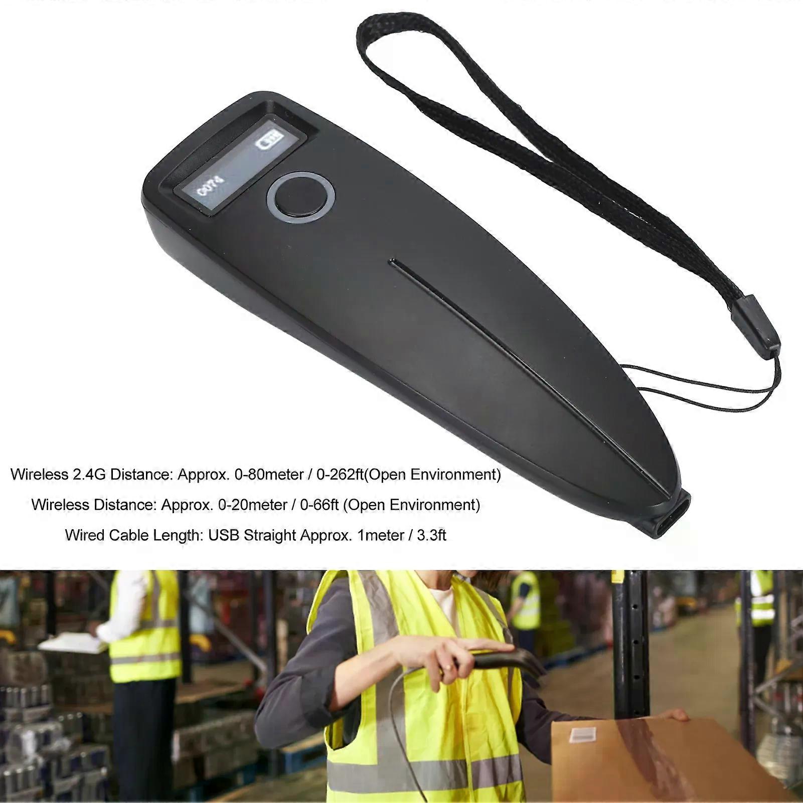 Bluetooth 2D 1D Barcode Scanner Portable Wireless Mini Barcode Reader with 24G Wireless Bluetooth USB Wired Connection
