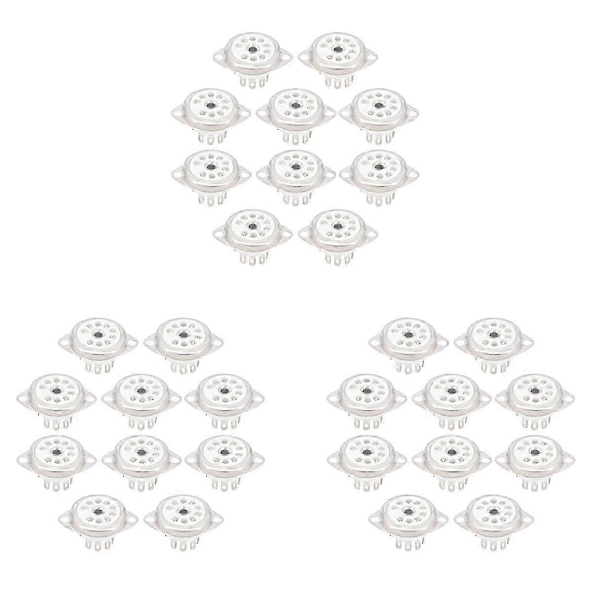 10PCS Ceramic B9A 9Pin Vacuum Tube Socket Panel Chassis Mount compatible ECC81 ECC82 ECC83 EL84 6922 Vacuum