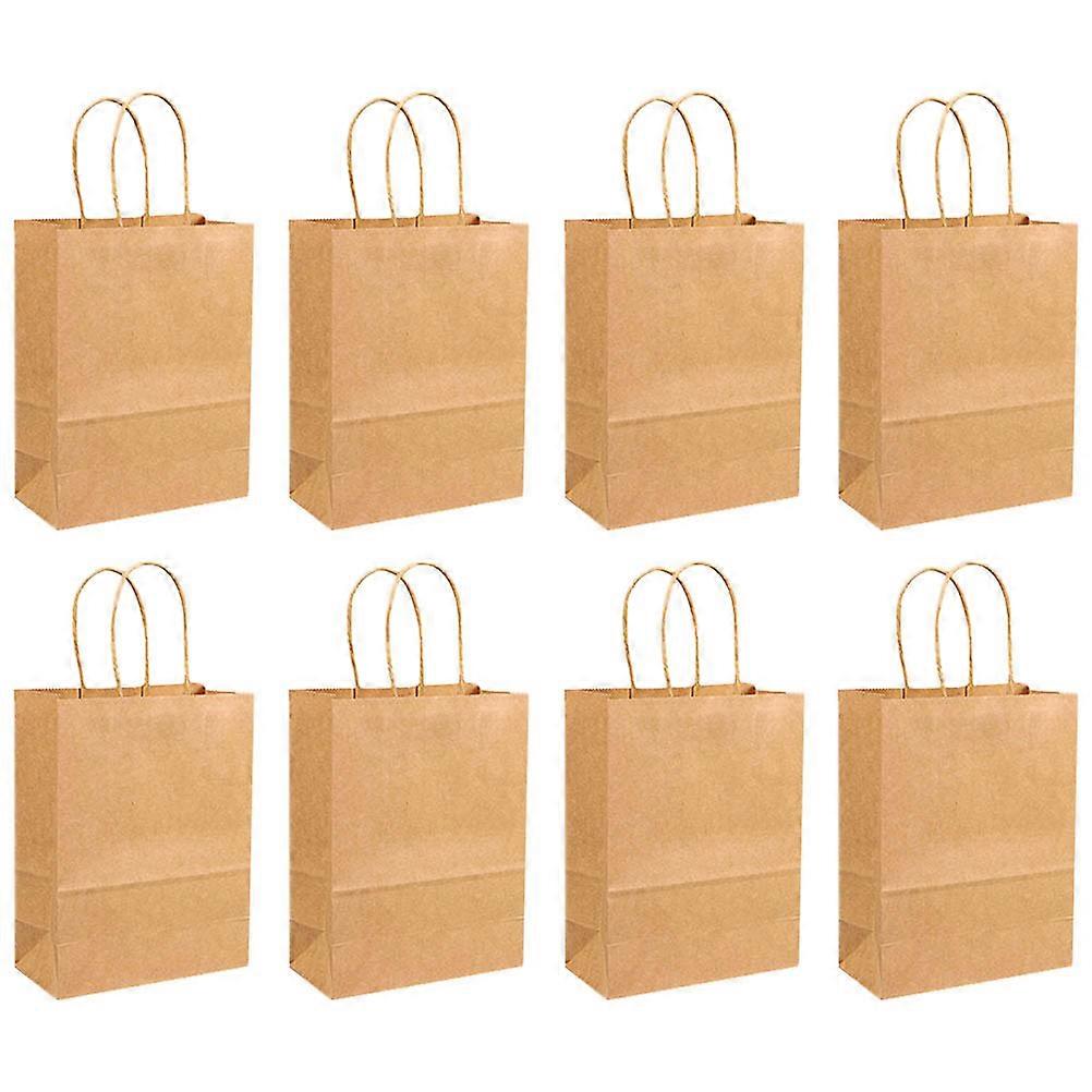 Light Brown Kraft Paper Bag Handheld for Storage Use 50Pcs Reusable