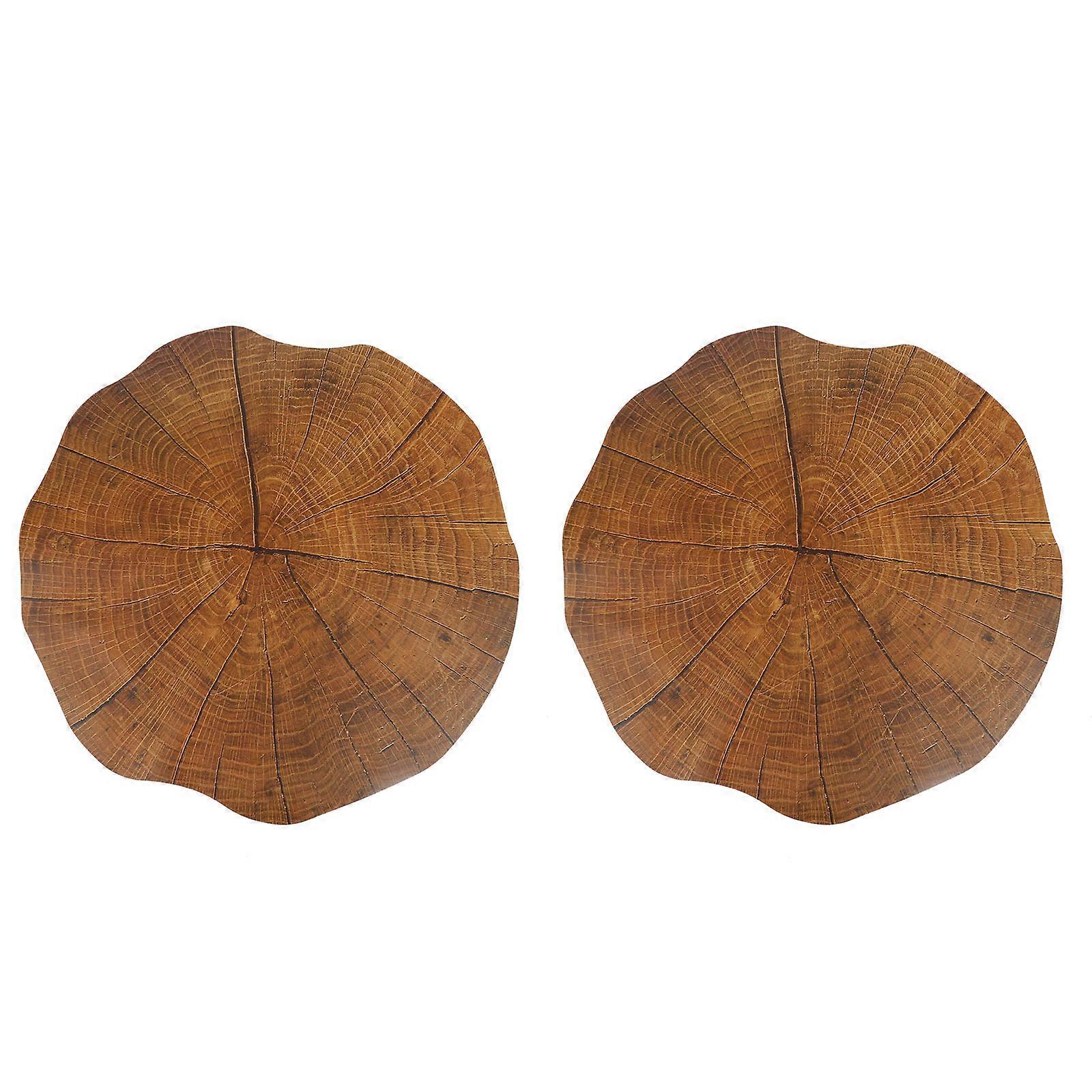 Soft Cork Plastic Table Mats Heat Insulation Pot Pads 2Pcs Brown