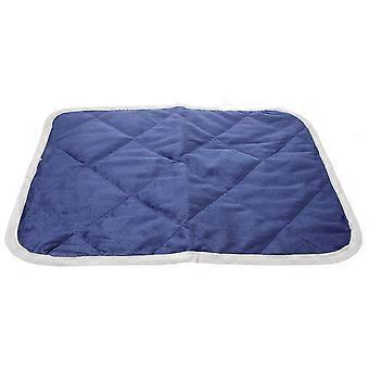 Heated Pet Bed Self Warming Pad for Pets 2Pcs Navy Cloth Material for Home Use