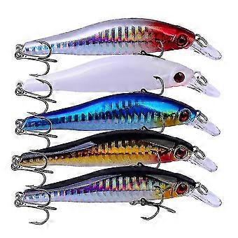 Lot de 5 leurres artificiels portables, accessoires de pêche pratiques, outils de pêche en extérieur (couleur aléatoire)