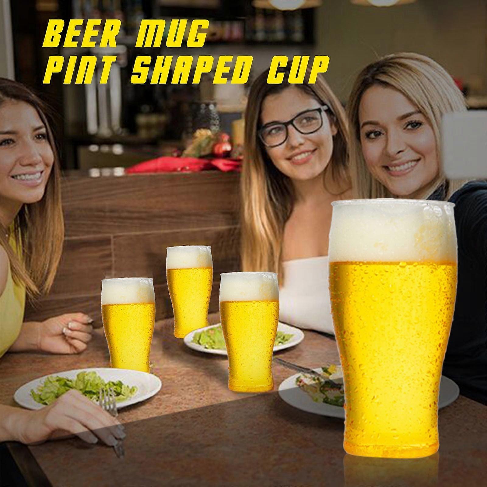Beer mugs for freezer Essentials Host Beer Glass, Freezer Gel Chiller Double Wall Plastic Frozen Pint Glass