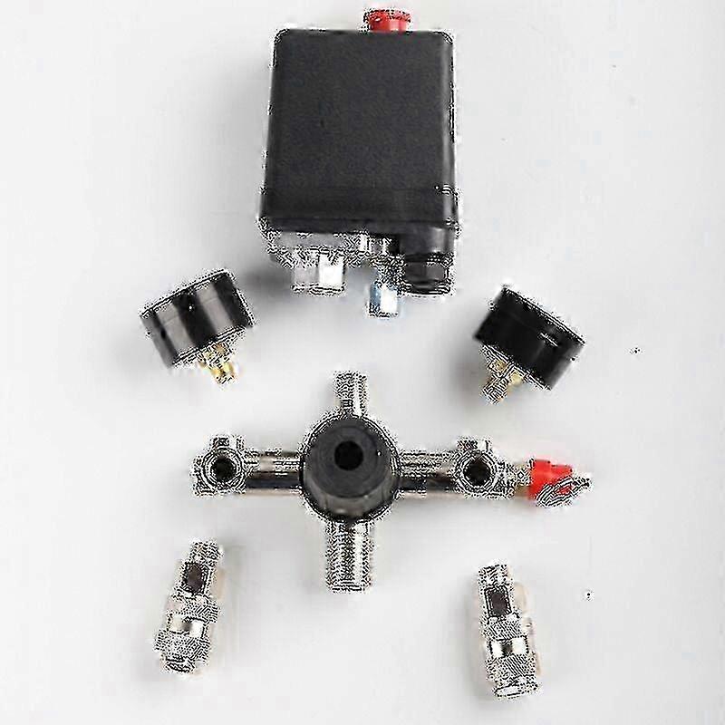 Pressure regulator for compressor with 2 displays and switch