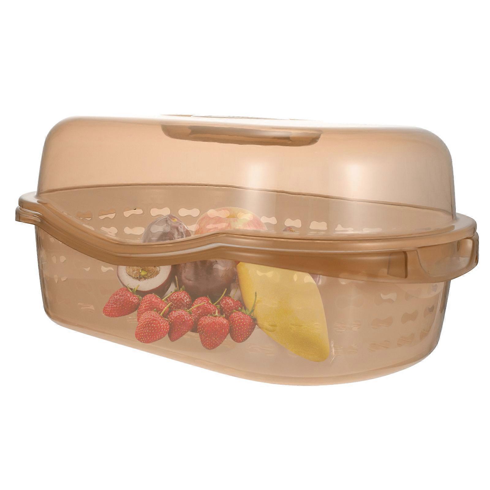 Plastic Strainer Box Kitchen Colander for Storage Use 2Pcs Khaki