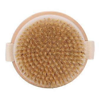 Dry Body Brush with MediumSoft Bristles and Comfortable Strap, Wooden Exfoliating Brush for Sensitive Skin