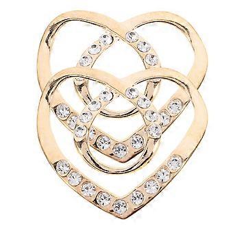 Rhinestone Scarf Buckle Ring for Women 2Pcs Golden Shawl Buckle Accessories