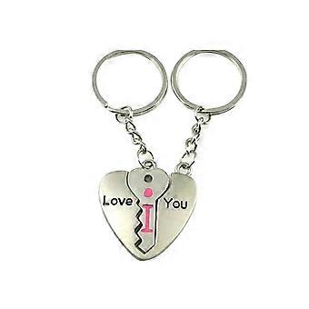 Couple Keyring Keychain for Lover Sweetheart Gift Silver