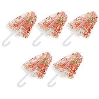 Mini Parasol Miniature Blonde Paraply til Dekoration 5 Stk. Håndværkstilbehør