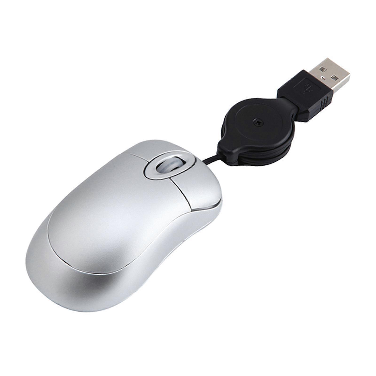 USB Mouse Creative Mini Telescopic Mouse for Office Use Silver