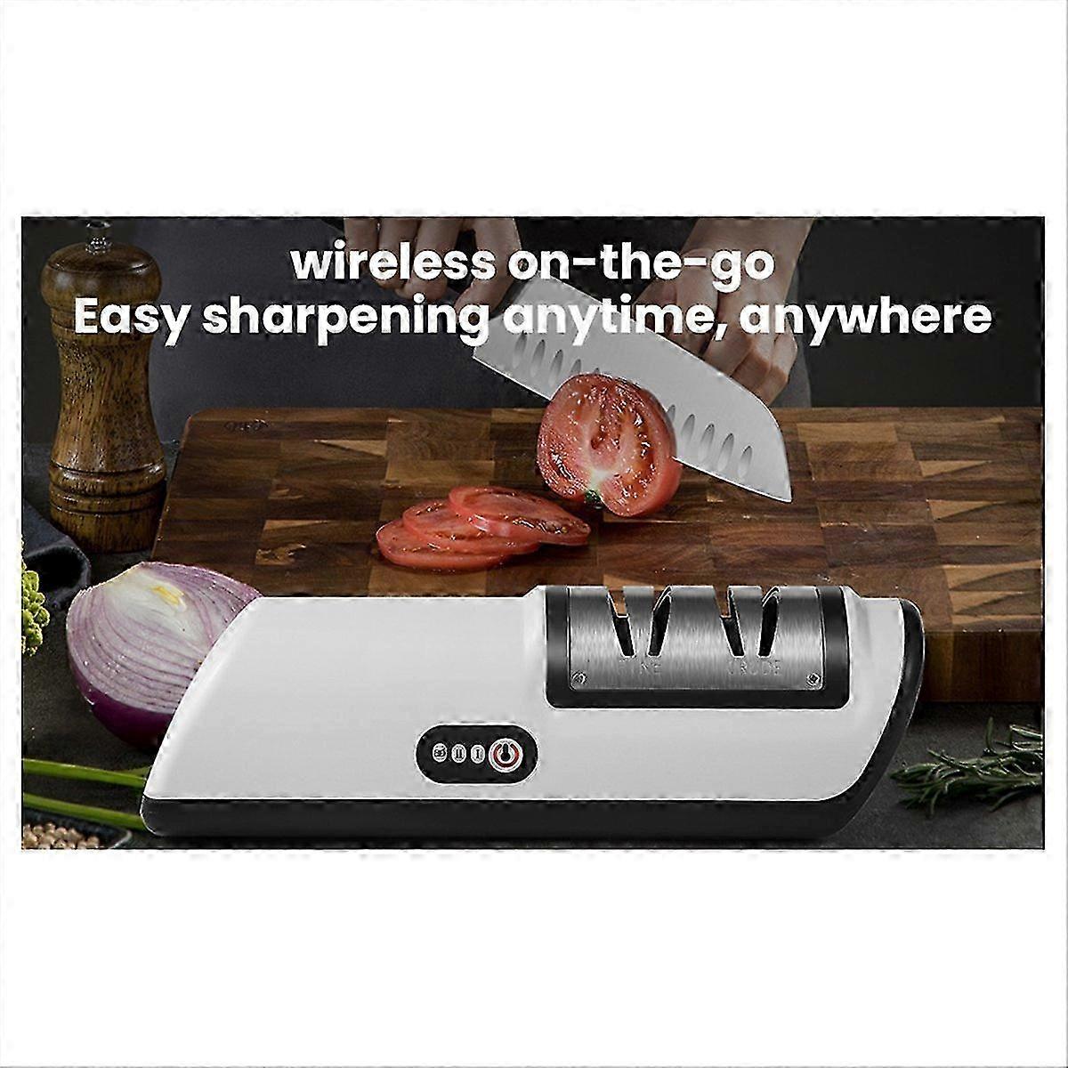 Kitchen Electric Knife Sharpener 4 Gears Multifunctional Yellow