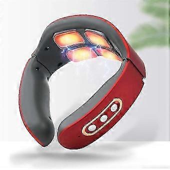 Wireless Smart Shoulder Massager with Hot Compress, EMS Electric Neck Massager, 6 Modes Back Pulse Massager for Cervical Spine Pain Relief
