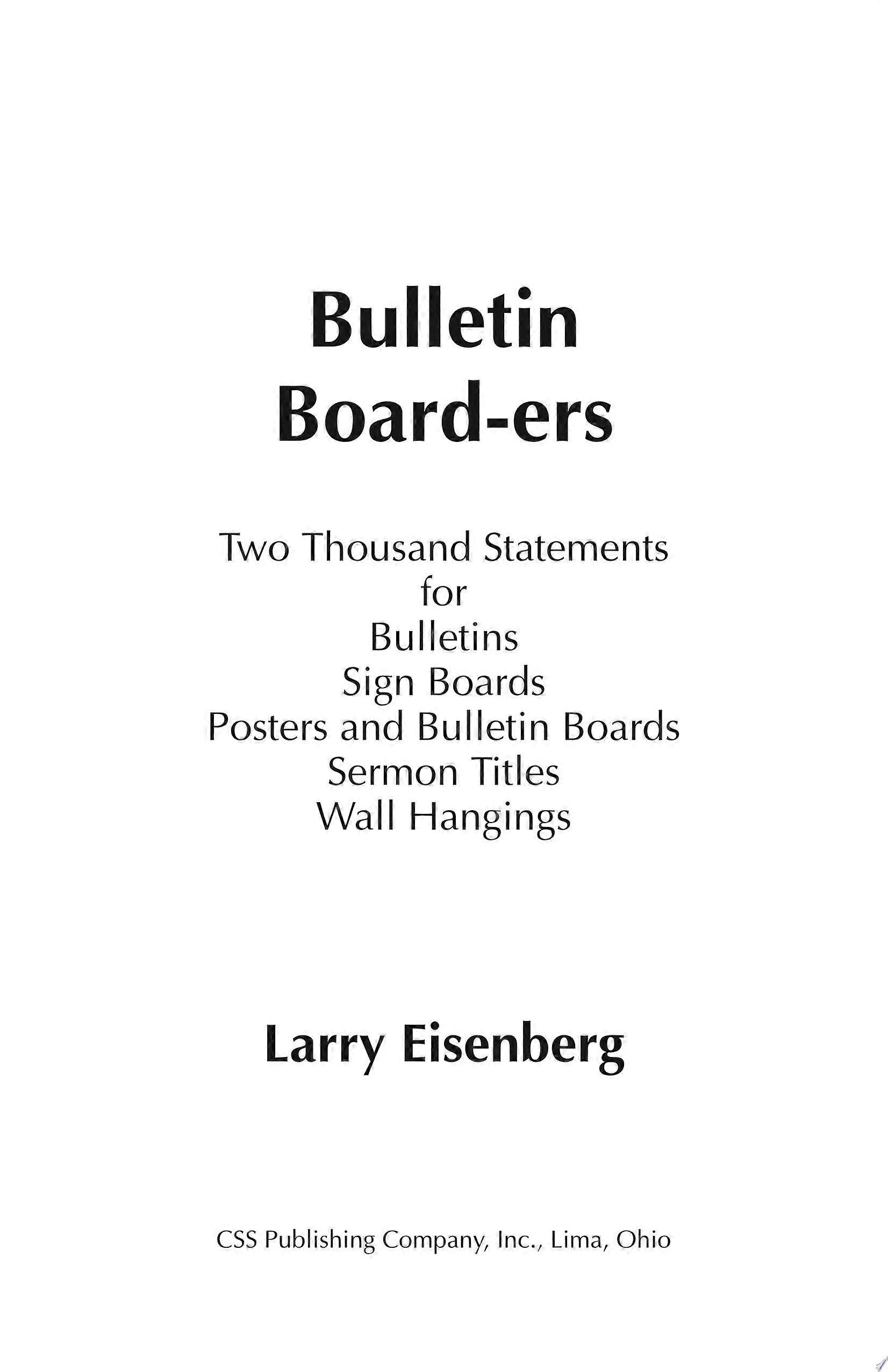Bulletin boarders