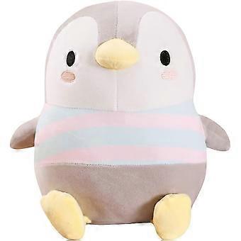 Cuddly Stripe Penguin Plush Large Gray Penguin Hugging Pillow Soft Perky Penguin Stuffed Animal Plushie Chubby Perky Penguin Gifts/19.6''