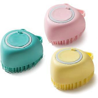 3Pcs Silicone Body Brush Scrubber with Dispenser