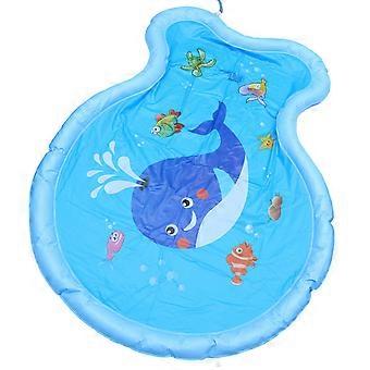 Whale Pattern Spray Pad Water Toy Mat for Kids 1Pcs Outdoor Blue