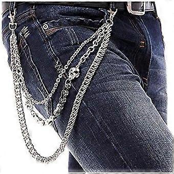 Broek ketting voor mannen vrouwen, Biker schedel ketting portemonnee, lange Cool EMO Punk broek zak riem sleutelhangers voor Hip Hop Rock Jean Gothic