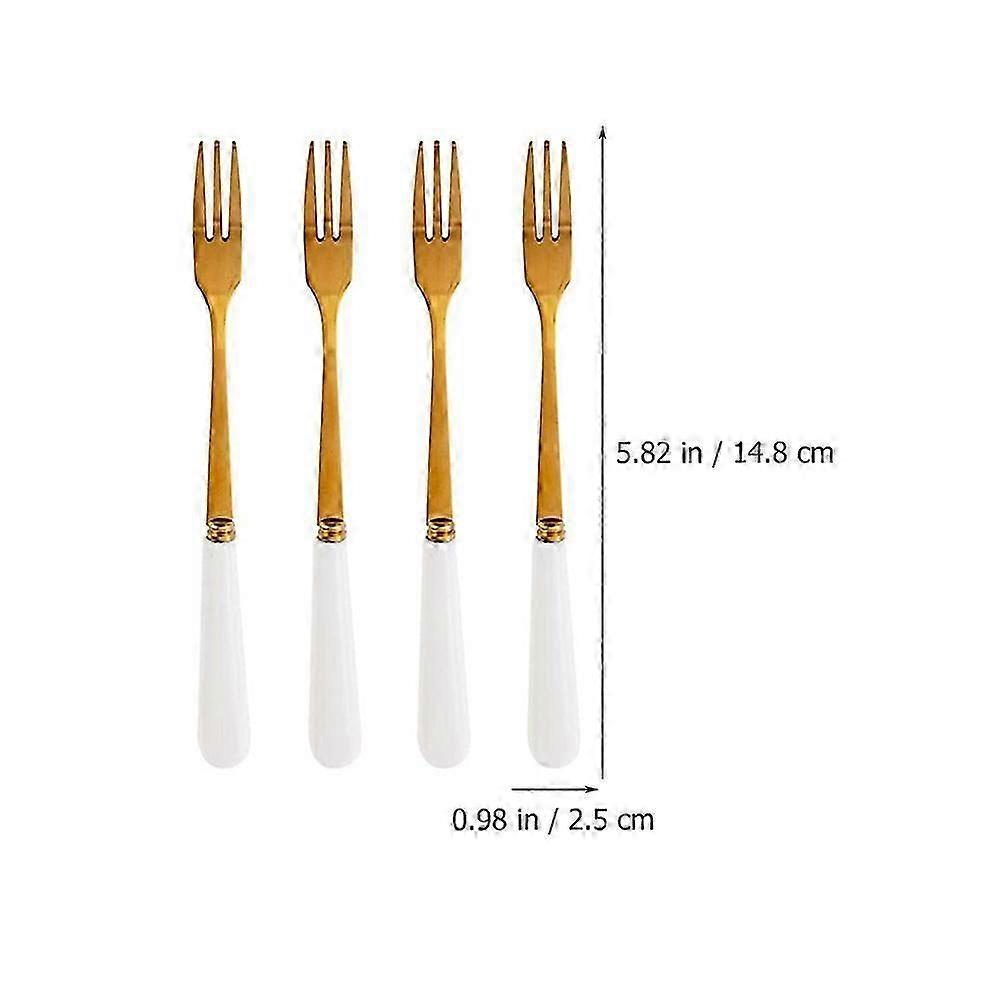 Creative Fruit Fork Spoon Ceramic Storage Jar Rust Resistant Corrosion Resistant Dining Utensils 1Set