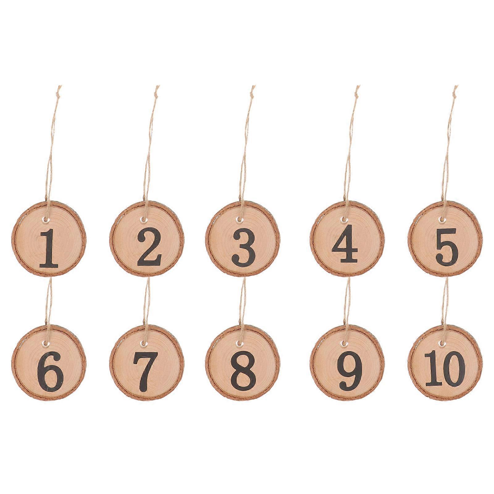 Wedding Digital Hanging Decor Tree Slice Table Numbers Rustic 10Pcs Pack
