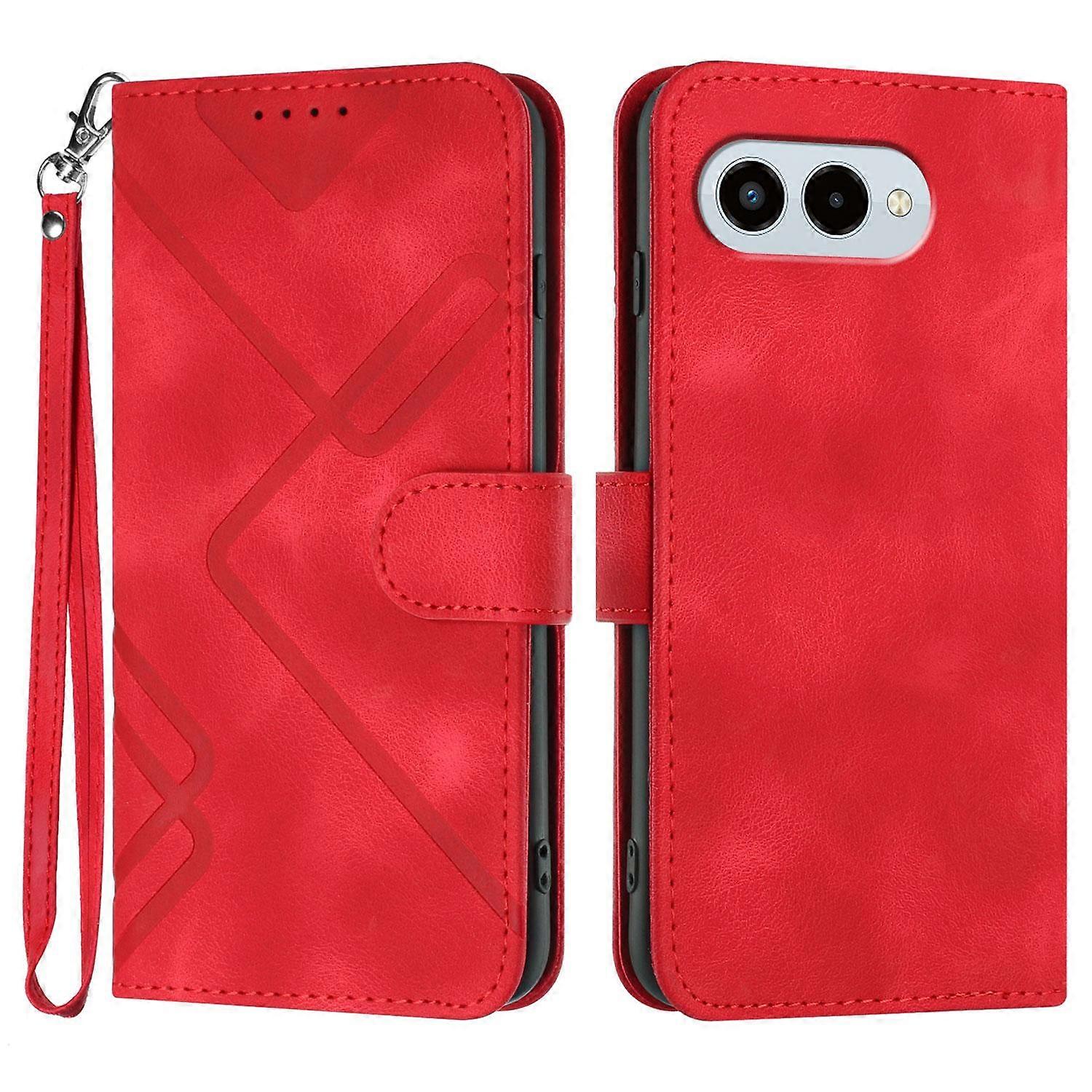 Line Pattern Skin Feel Leather Phone Case
