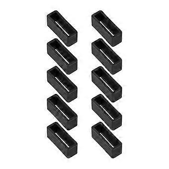 NICERIO 10pcs Pulseira de Relógio de Silicone Loops Bandas de Relógio Keeper Holder Retentor (Preto, Diâmetro 22mm)