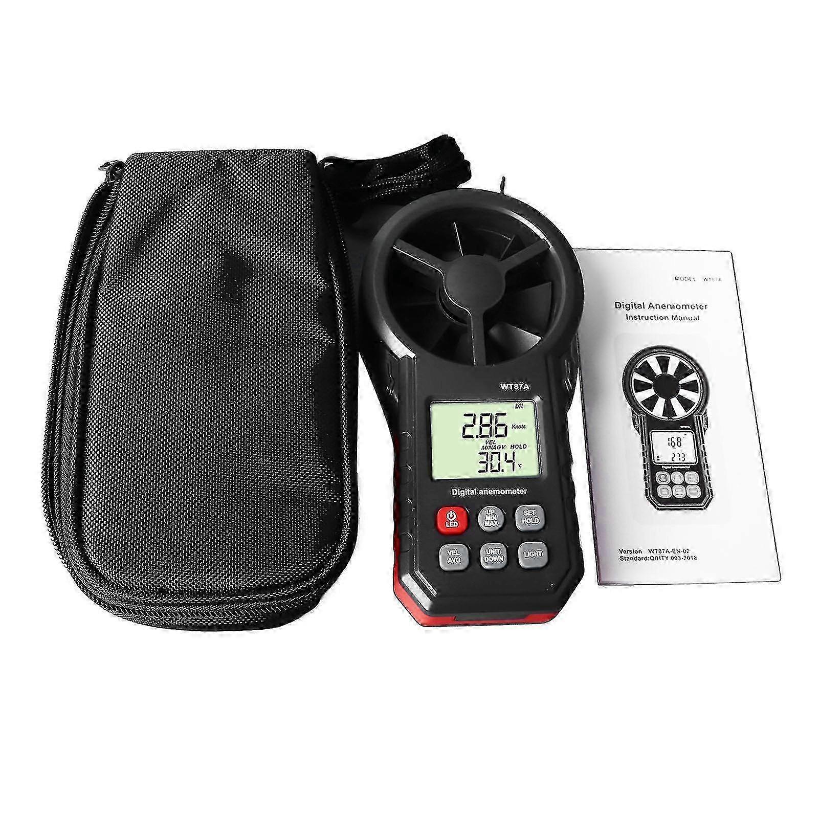 Digital Anemometer Wind Speed Sensor Wind Temperature Tester Meter LCD Display for Outdoor