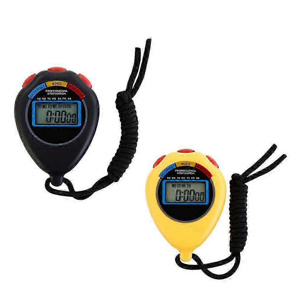Stopwatch Electronic Timer for Timekeeping 2Pcs Multi-Function Sports Stopwatch YTQ