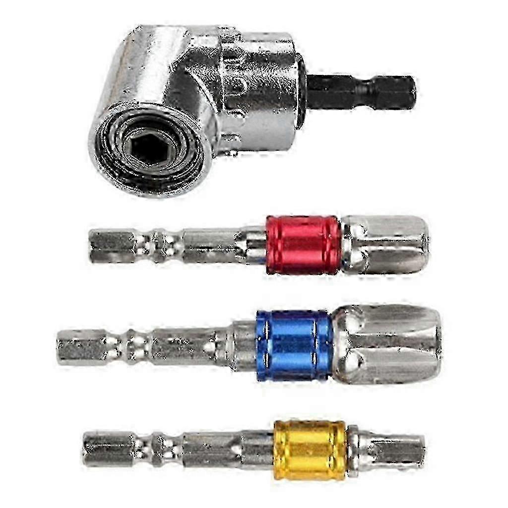 Drill Nut Bit Set With 105 Right Angle Extension Screwdriver Drill Attachment