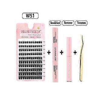 Lash Extension Kit, Lash Clusters DIY Individual Lashes Eyelash Extension Kit, D Curl Volume Cluster Lashes Wispy with Long Lasting Lash Bond and Lash