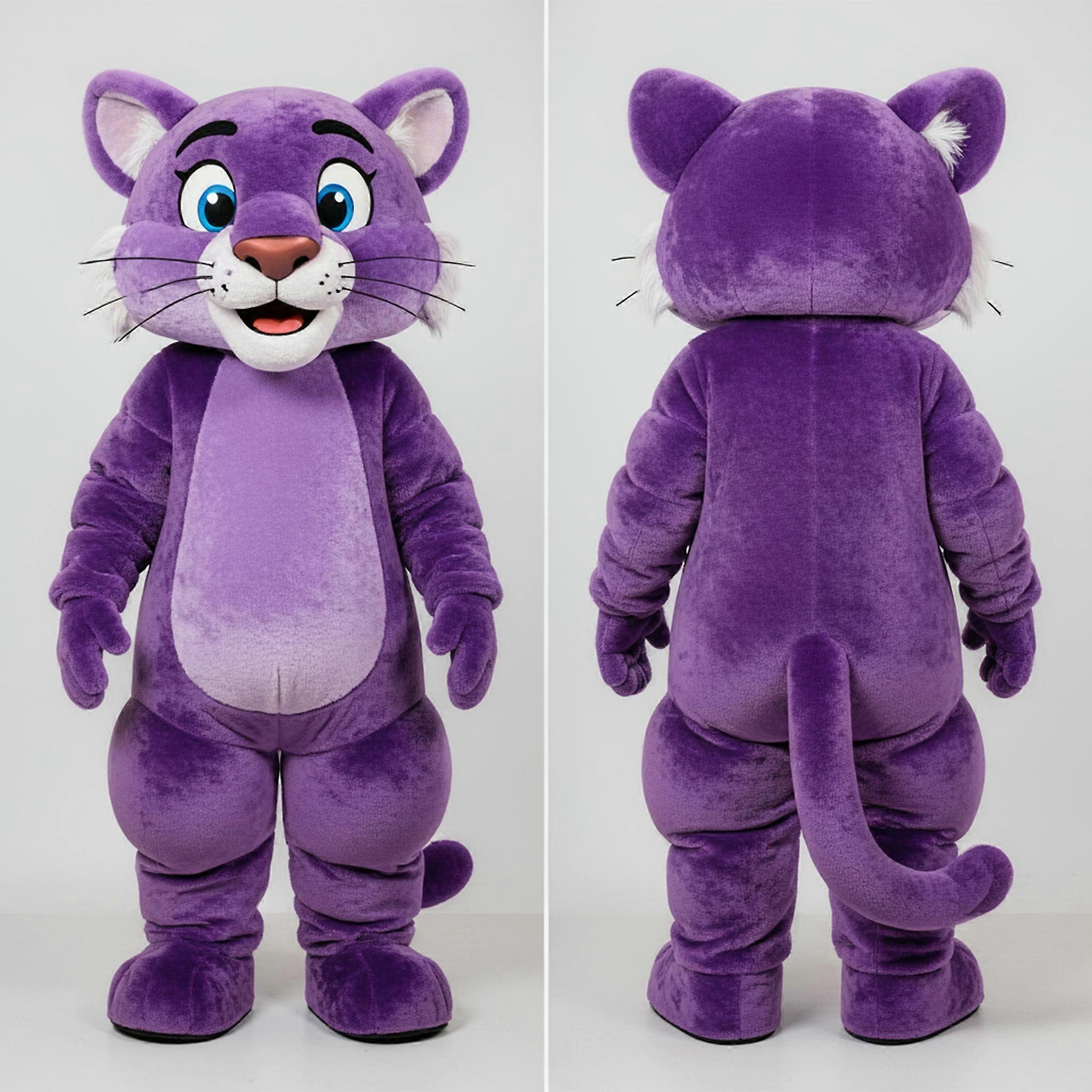 MASTICOT Purple Broad Shouldered Mountain Lion Mascot