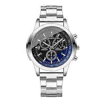MODIYA Simple Steel Strap Men Watch Blue Glass Quartz Watch