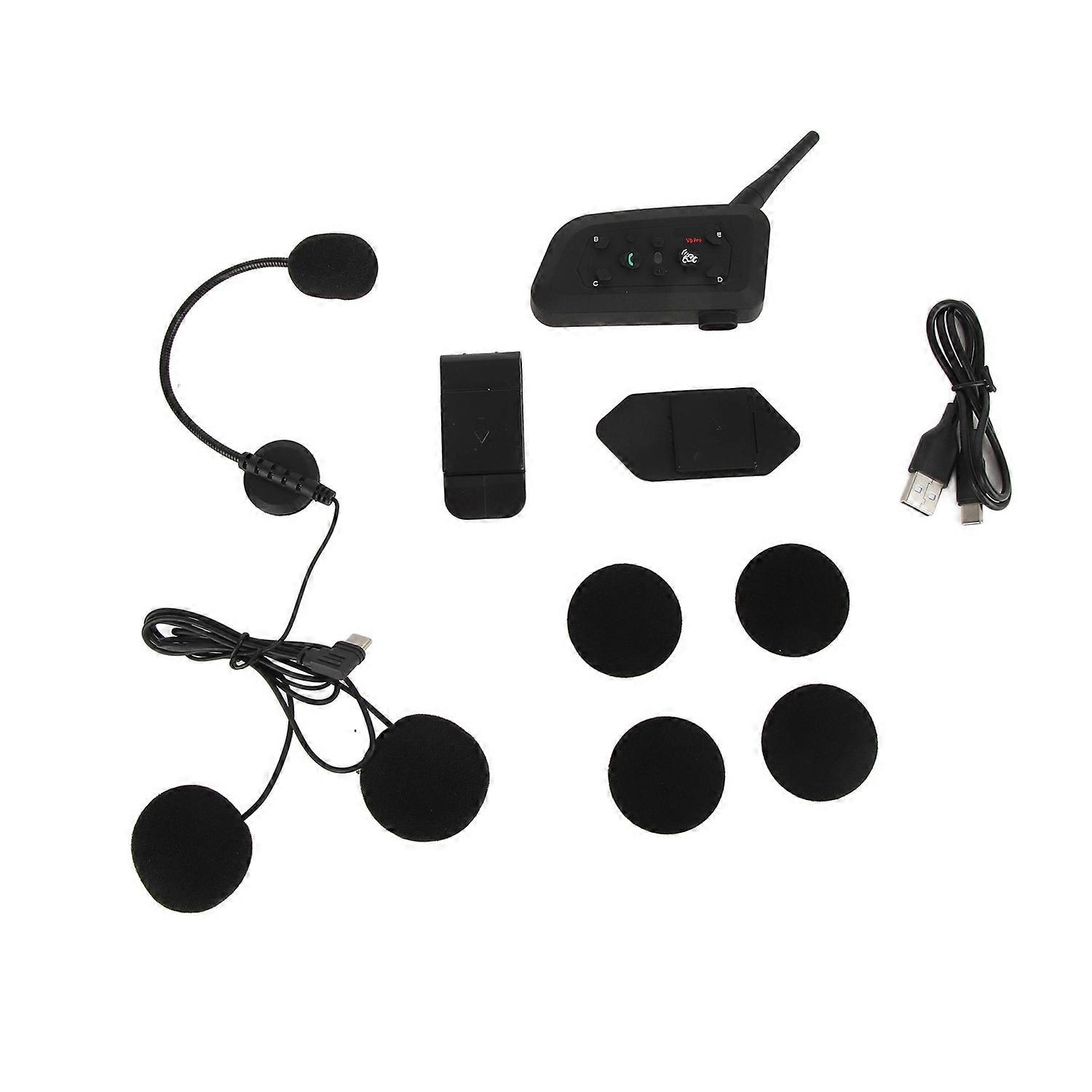 V6 Pro 1200M Motorcycle Helmet Bluetooth Intercom Headset for Referee 6 Users