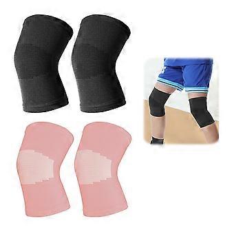 Kids Knee Support, 2 Pcs Pink Child Knee Support, Knee Sleeves, Suitable for Boys and Girls for Basketball, Volleyball, Football and Running (Pink/Bla