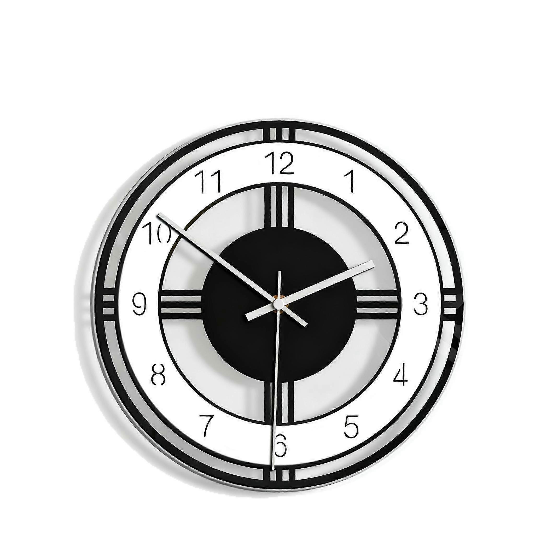12 Inch Black White Modern Wall Clock